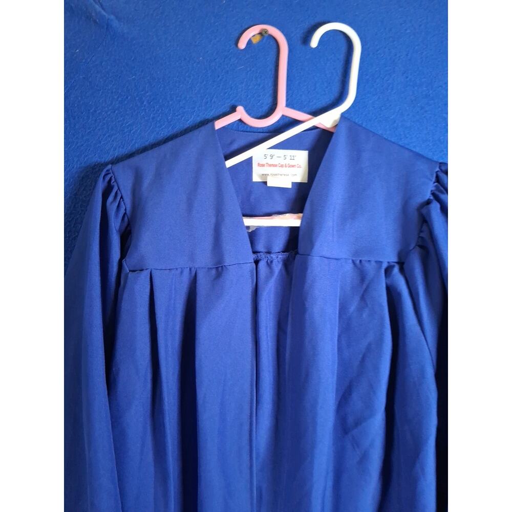 Royal Blue Graduation Gown Robe size 5'9" - 5'11" Unisex High School College - Picture 5 of 16